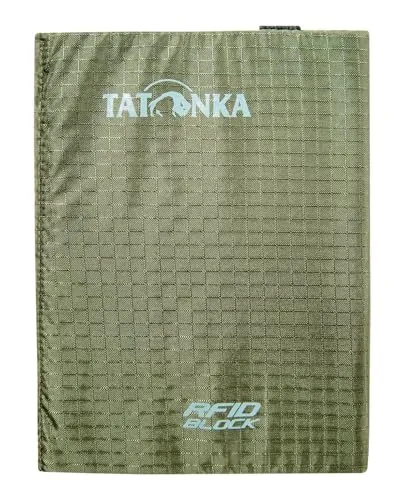 Tatonka Kartenhülle Card Holder 12 RFID B - Kreditkarten-Etui mit RFID Blockierung - TÜV geprüft – bietet Platz für 12 Bankkarten - 12,5 x 9 x 1 cm - Oliv-grün