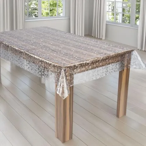 laro Premium Line 0,3mm weich transparente Tischdecke Folie Transparent Geometrisch Tischschutz Schutzfolie Abwaschbar PVC, Muster:Folie Transparent Geometrisch, Größe:80x90