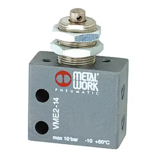 Riegler 3/2-Miniventil, mech., Stößel, Schalttafeleinbau,NC 4 mm seitl.