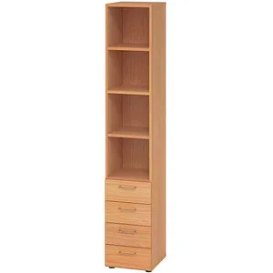 Hammerbacher Regal 6OH mit 4 Schüben - Büroschrank mit 4 praktischen Schubkästen, aus hochwertiger Buche, ideal für eine organisierte und stilvolle Büroeinrichtung.