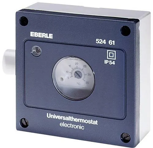 Eberle Controls AZT-I 524 510 ALLZWECKTHERMOSTAT - Elektronischer Temperaturregler für Wandbefestigung, ideal für Außenbereiche und feuchte Räume. Geschützte Temperatureinstellung unter dem Gehäusedeckel sorgt für Sicherheit.
