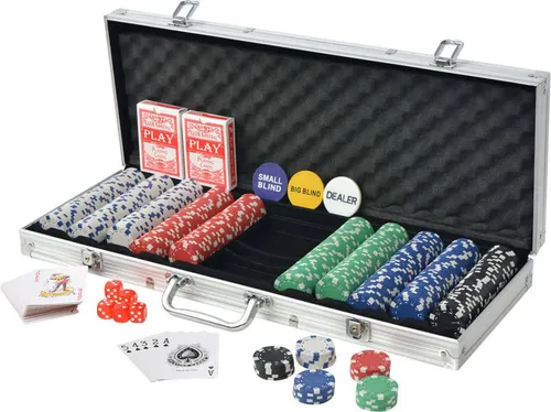 Produktbild vidaXL Poker Set mit 500 Chips Aluminium
