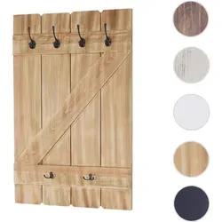 Tassenhalter HWC-D13, Hängeregal Tassenbrett Wandboard - Zubehör für Möbel mit 6 Haken für platzsparende und dekorative Aufbewahrung von Tassen, ideal für einen rustikalen Landhausstil.