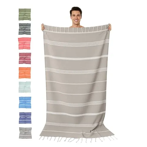 furora HOLIDAY Hamamtuch groß 100x200 cm (Baumwolle), Strand-Saunatuch Damen Herren Saunahandtuch: dünn, kompakt, lang - Strandtuch Hammam Sauna Tuch XXL, Handtuch: Strandhandtuch Urlaub Must Haves