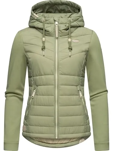 Ragwear Damen Übergangsjacke Lucinda Light Olive 2024 - Steppjacke mit Kapuze - Funktionsjacken: Modische Übergangsjacke mit weichen Ärmeln und Kapuze, ideal für Frühling und Herbst. Figurumschmeichelnder Schnitt und hoher Tragekomfort für alle Outdoor-Aktivitäten.