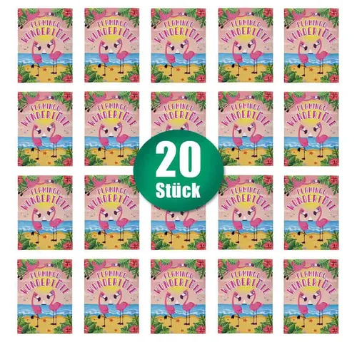 BEMIRO Wundertüte Wundertüten Set 20x Flamingo gefüllt