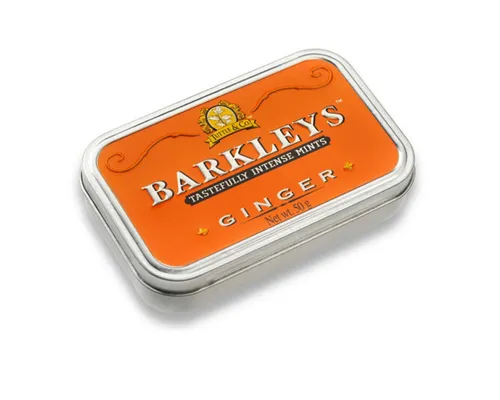 BARKLEYS Süßigkeit, Barkleys Ginger Pastillen Ingwer Geschmack in einer Metalldose 50g