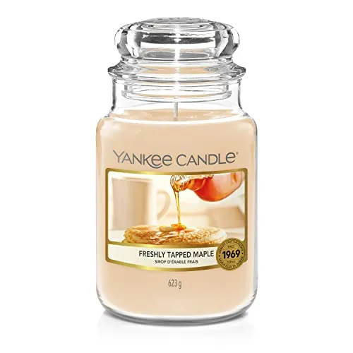 Yankee Candle Freshly Tapped Maple Duftkerze, Glas, Beige, 10.7 cm, Groß