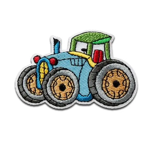 Mono-Quick Bügelbild Aufnäher Patch Applikation zum Aufbügeln Traktor 5,5 x 3,5 cm