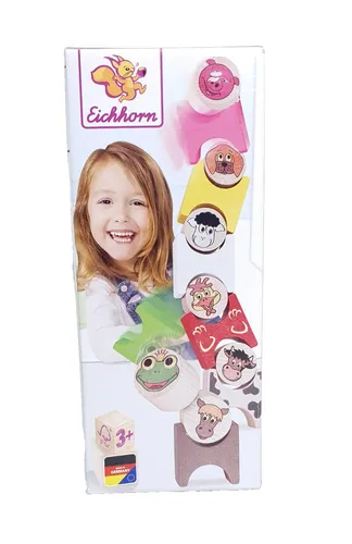 Eichhorn Stapeltiere Bauernhhof 14 tlg. Holzfiguren ab 3+ Jahren NEU 100072315