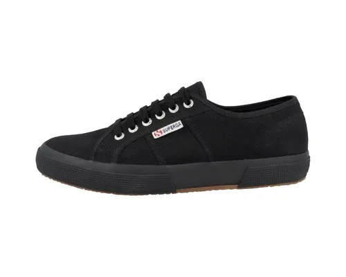 Superga 2750 Cotu Classic Sneaker, Unisex - Schwarze Baumwollschuhe - Damen-Sneaker aus atmungsaktiver Baumwolle mit vulkanisierter Gummisohle für optimalen Komfort und Stil.