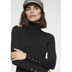 Tamaris Rollkragenpullover mit Knöpfen, Gr. 34, schwarz von Tamaris