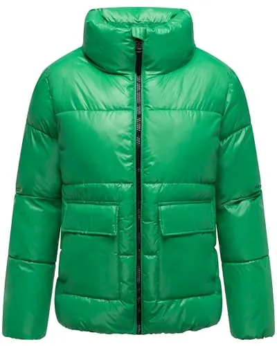 Navahoo Kurzjacke Eispracht 14 - Damen Winterjacke in Smaragd XXL (44) - Funktionsjacke, wasserabweisend und winddicht, ideal für kalte Tage. Modische, kurze gesteppte Jacke mit elastischen Bündchen für optimalen Komfort.