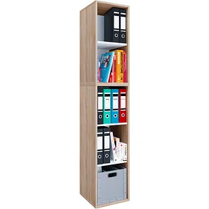 VCM Holzregal stehend Lona I 5f – Elegantes Büroregal - Büroschränke mit drei variablen Fachböden, ideal für 20 Ordner und platzsparend. Maße ca. H. 184 x B. 35 x T. 37 cm, erhältlich in verschiedenen Farben.