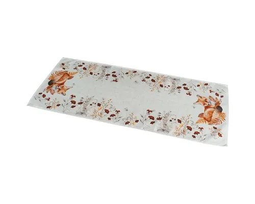 matches21 HOME & HOBBY Tischdecke Tischläufer COCO mit Fuchs Druck Herbst-Deko Polyester 40 x 90 cm (1-tlg), Pflegeleicht & waschbar bei 30 °C
