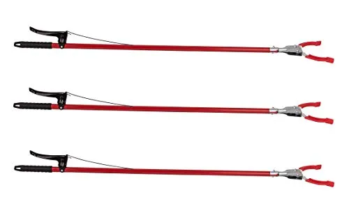 BigDean 3x Greifzange 92cm - Müllzange für Senioren und Laub - 3x Greifzangen (92 cm) für müheloses Greifen von Müll und schwer erreichbaren Gegenständen, ideal für Senioren und Menschen mit eingeschränkter Mobilität. Robuster Zangenkopf aus Metall für hohe Belastbarkeit.