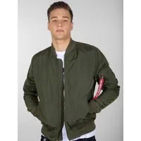 Alpha Industries MA-1 TT Fliegerjacke Herren dunkelgrün Größe M - Funktionsjacke aus leichtem Nylon für warme Temperaturen, atmungsaktiv und vielseitig einsetzbar - ideal für stilbewusste Männer.
