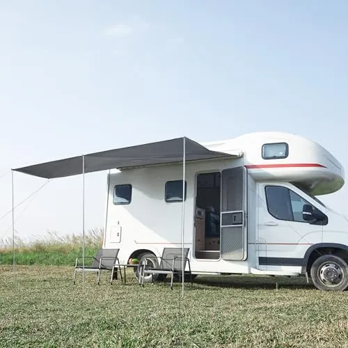 pro.tec Wohnwagen-Sonnensegel Grau 400x235 cm