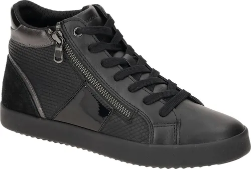 Geox Damen D BLOMIEE D Sneaker, Schwarz, 36 EU - Damen-Sneaker mit Schnürsenkeln und Reißverschluss, bieten hohen Komfort und Atmungsaktivität für den ganzen Tag.