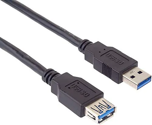 PremiumCord USB 3.0 Verlängerungskabel 2 m, SuperSpeed ​​Datenkabel bis 5 Gbit/s, Ladekabel, USB 3.0 Typ A Buchse auf Typ A Stecker, 9-Polig, 3x Geschirmt, Farbe Schwarz, Länge 2 m