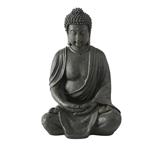 Unbekannt Deko-Buddha sitzend, ca. 40cm hoch in Braun | Buddha-Figur für Wohnung, Haus & Garten | Buddha-Statue, Wohnaccessoire Buddha-Skulptur Feng Shui Dekoration | Garten-Figur