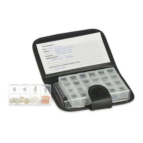 Tablettenbox, Tabletten Organizer, Tablettendose, Pillendose, Pillenbox 7 Tage