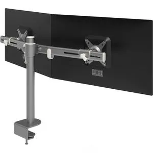 Dataflex Monitorhalterung ViewMate 642 für 2 Displays - Multimedia Monitorhalterung, höhenverstellbar und ideal für ergonomisches Arbeiten, geeignet für Bilddiagonalen bis 24 Zoll, inklusive Tischklemmen und Pivot-Funktion.