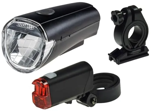 LED Fahrradbeleuchtung Frontstrahler Rücklicht StVZO zugelassen 30Lux I Fahrradleuchten mit Batteriebetrieb I Stoßfest Wetterfest