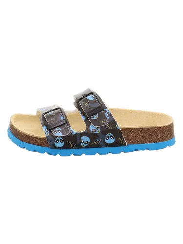 Superfit Fussbettpantoffel schwarz/mehrfarbig (0060) 34 - Hausschuhe für Mädchen mit verstellbaren Schnallen und orthopädischem Naturkork-Fußbett, ideal für den Alltag und umweltfreundlich in Europa hergestellt.