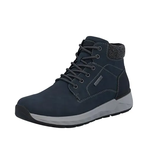 Winterboots RIEKER, Herren, Gr. 47, nachtblau, anthrazit, Lederimitat, Textil, Schuhe Winterboots, Schnürboots, Stiefelette mit wasserabweisender riekerTEX-Membran