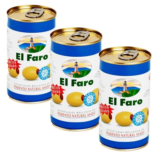 Oliven gefüllt m. Paprika, El Faro 150 g von Lata