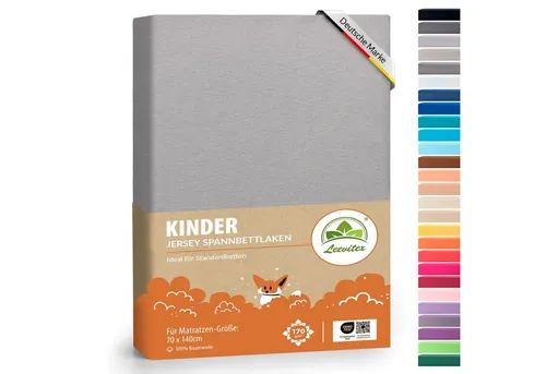 leevitex® Spannbettlaken Spannbettlaken Kinder Spannbettlaken Premium 170 g/m², Gummizug: Rundumgummizug, (1 Stück), schwer & blickdicht, 100% Baumwolle, 70 x 140 cm