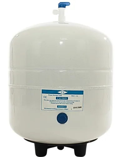 Wasserbehälter Tank für Umkehrosmose 12 Liter PRO-3.2 - Praktischer 12 Liter Wassertank mit Tankhahn, ideal für Umkehrosmoseanlagen. Robuste Stahlkonstruktion und kompakte Maße sorgen für eine effiziente Nutzung in der Küche.