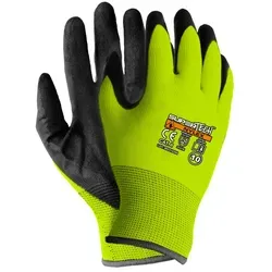 Worklink Arbeitshandschuhe Gelb neon Super Tech Nylex elastische Gummistiefel 11