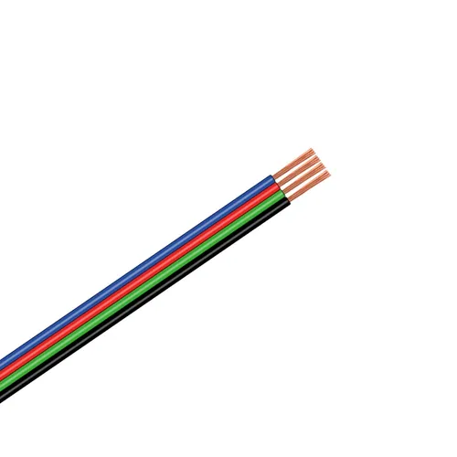 10m Flachbandleitung 4x0,50mm² RM1,8mm RGB LED-Stripes Flachkabel farbig
