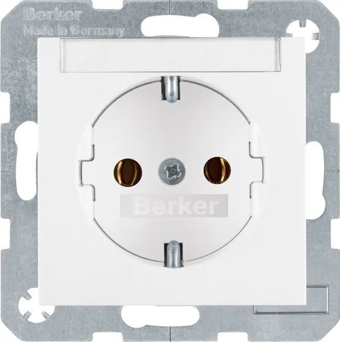 Berker 47501909 Steckdose SCHUKO Beschriftungsfeld S.1/B.3/B.7 polarweiß matt