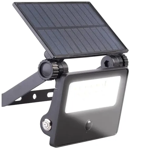 Luminea LED Solarstrahler: Solar-LED-Wandfluter mit PIR-Bewegungssensor, 700 lm, 1.800 mAh, IP65 (Solar-Strahler Bewegungsmelder, Flutlicht Bewegungsmelder, Dachrinnenleuchten Nachtlicht Funktion)