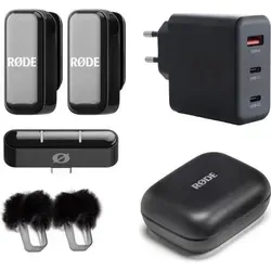 RØDE Wireless Micro Drahtloses Mikrofon-System - Drahtloses Mikrofon-System für Smartphones mit USB-C, ultra-kompakt und benutzerfreundlich – ideal für Interviews und Vlogs, mit bis zu 100 m Reichweite und kristallklarer Audioqualität.