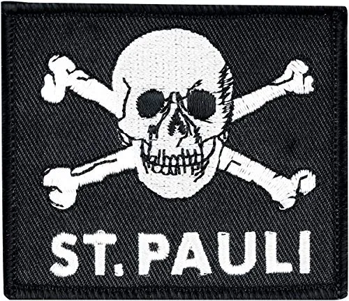 FC St. Pauli Totenkopf Unisex Patch schwarz 100% Polyester Fan-Merch, Fußball, Sport, Totenköpfe