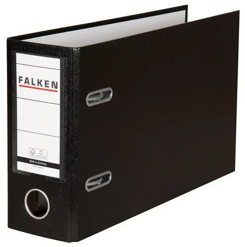 Falken PP-Ordner A5 quer, 10er Set - Schwarz - Ordner, 80mm Rückenbreite für viel Platz, ideal für die Organisation von Dokumenten zu Hause oder im Büro.
