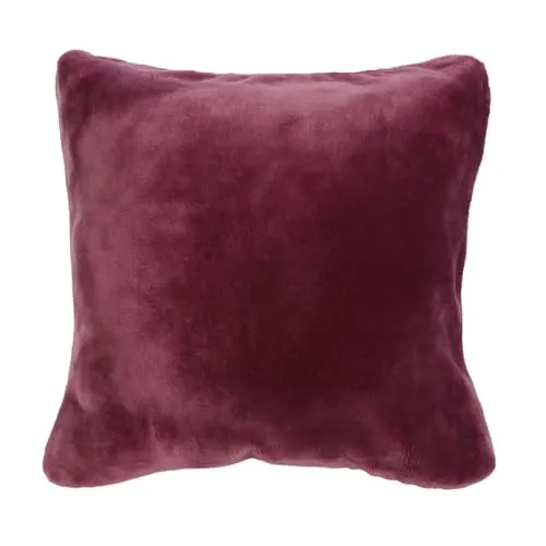 liebling Kissen Cashmere Feeling, Kissenbezug aus 100% Ultra Flauschiger Mikrofaser, waschbar, 50 x 50 cm, Beere