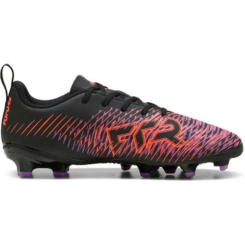 PUMA Future 8 Play FG/AG JR Fussballschuh - Black White-Glowing RED, 38.5 EU - Fußballschuhe mit normaler bis weiter Passform, leichtem Synthetik und innovativem Stollen-Design für optimale Performance auf dem Platz.