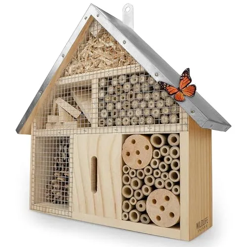 Wildlife Friends Insektenhaus aus Naturholz und Metall