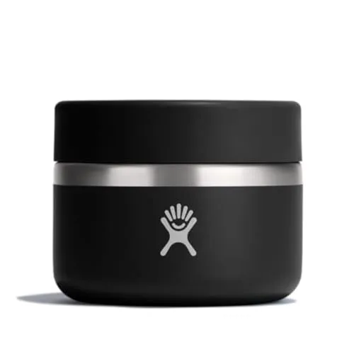 Hydro Flask 12oz Isolierter Essensbehälter, schwarz - Thermobehälter aus Edelstahl mit Pulverbeschichtung, hält Speisen stundenlang warm oder kalt und bietet eine praktische, weite Öffnung.