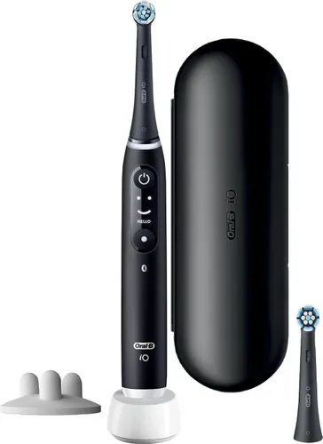 Oral-B iO Series 6s Black Lava Elektrozahnbürste - Elektrische Zahnbürsten mit intelligentem Drucksensor für sanfte Reinigung und hervorragende Mundgesundheit.