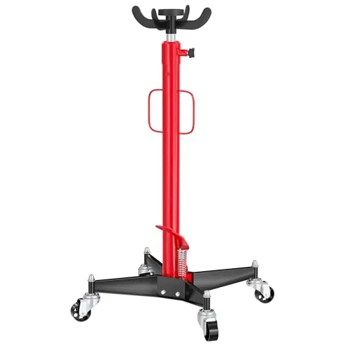 Wiltec Mobiler Getriebeheber 500 kg - Motorheber mit hydraulischem Pedal für einfaches Heben, flexible Hubhöhe von 110-190 cm und hohe Tragfähigkeit bis 500 kg – ideal für Kfz-Werkstätten und enge Räume.