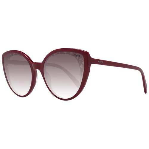 Emilio Pucci Sonnenbrille EP0182 66T 58 Damen Rot - Damen Sonnenbrille im Schmetterlingsstil, bietet 100% UVA & UVB Schutz und kommt im eleganten Burgunder Farbverlauf. Inklusive Original-Etui für stilvolle Aufbewahrung.