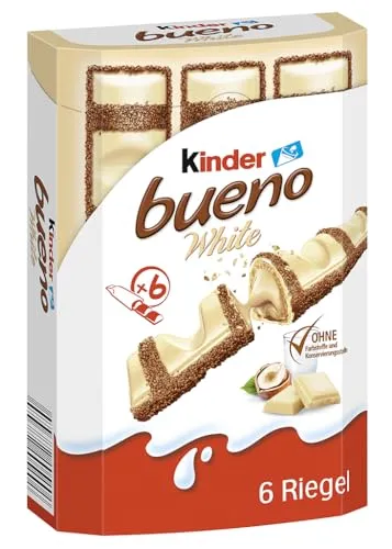 Kinder-Bueno Schokoriegel White, 117g, je 19,5g, 6 Riegel von Kinder-Bueno