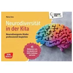 Neurodiversität in der Kita von Maria Zens - Professionelle Begleitung neurodivergenter Kinder mit 45 Bildkarten zu ADHS, Autismus und mehr. Ideal für Pädagogen in der Vorschulpädagogik.