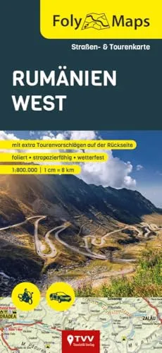 FolyMap Rumänien West: Straßen- und Tourenkarte 1:800 000 | foliert | wasserfest | reißfest